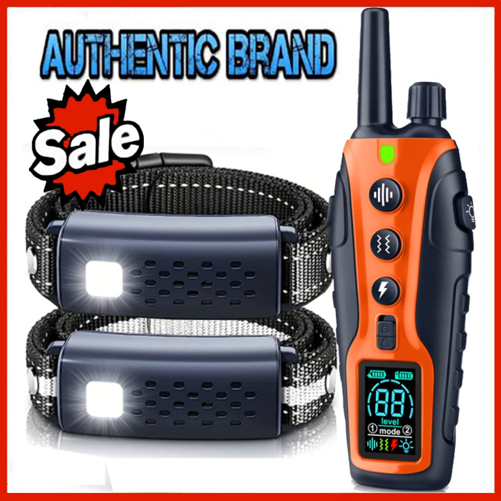 3280FT Pet Dog Training Shock Collar 3 Training Modes Beep Vibration Shock Flash Light Safety at Night Dual Battery Display