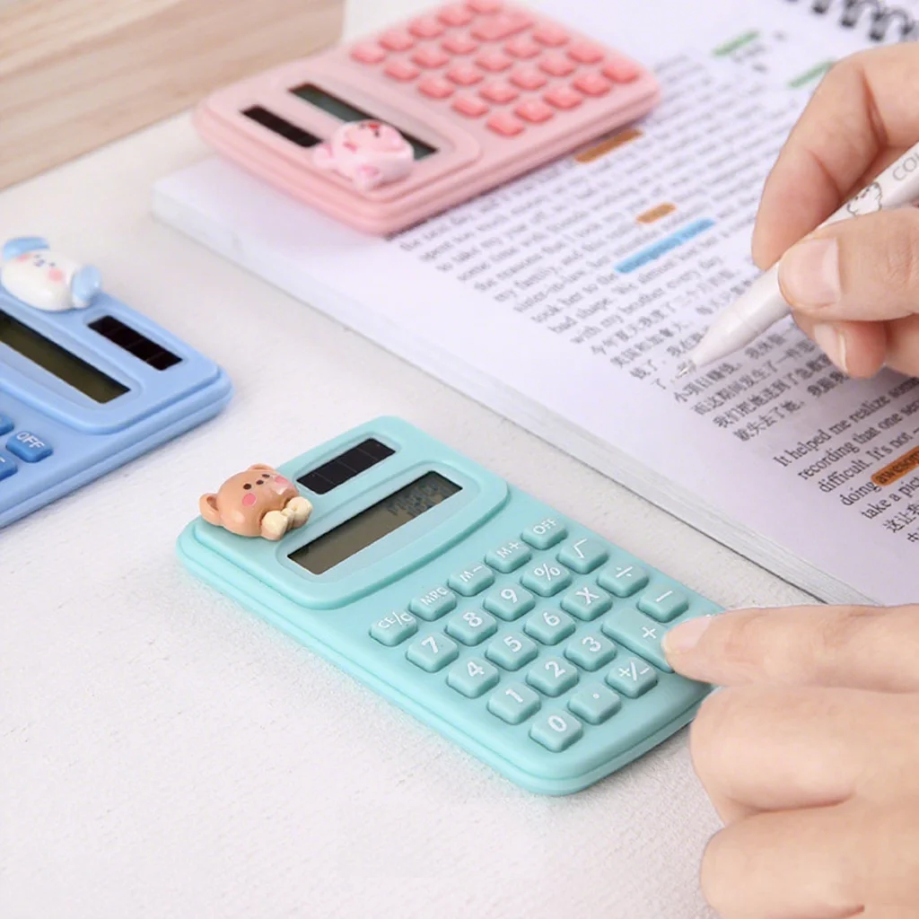 휴대용 미니 귀여운 계산기 만화 자리 계산기 학생 사무실 학교 용품 편지지
