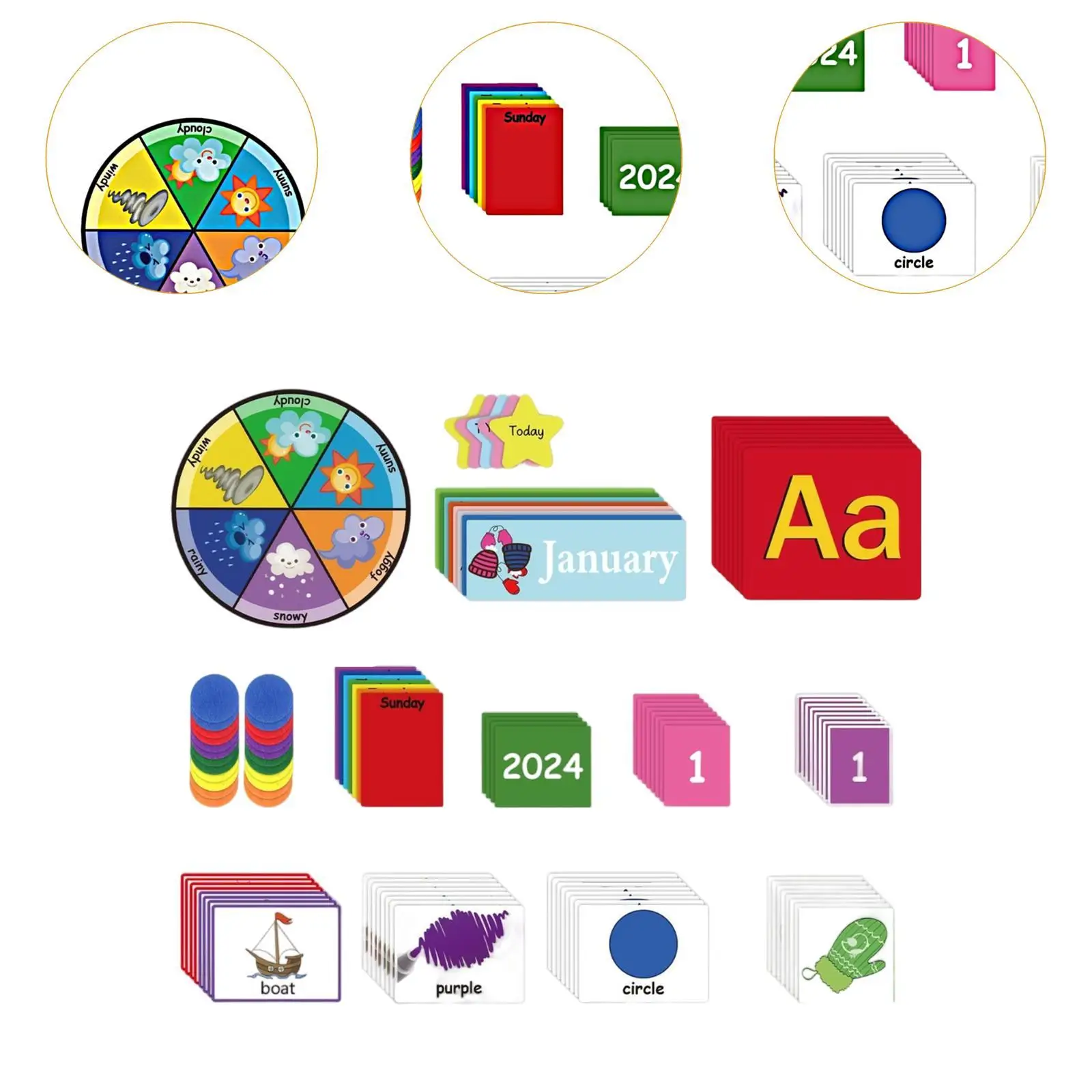 Pocket Chart Teaching Week for Homeschooling Classroom Group Instruction