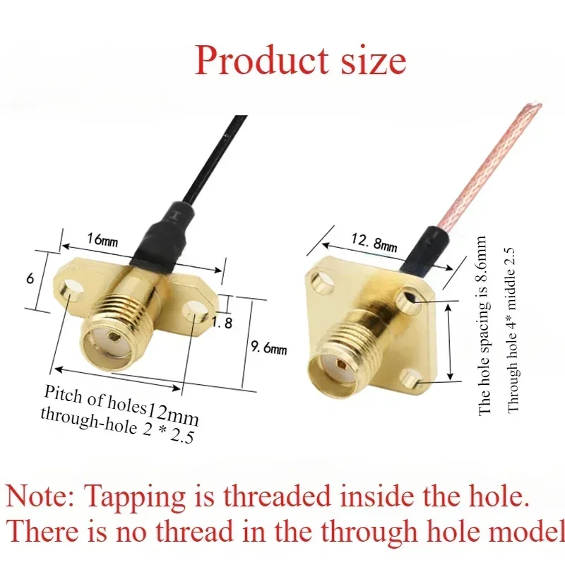 IPEX rotary SMA diamond-shaped flange 2-hole adapter cable Outer screw inner hole with ear MMCX RF cable four double holesp