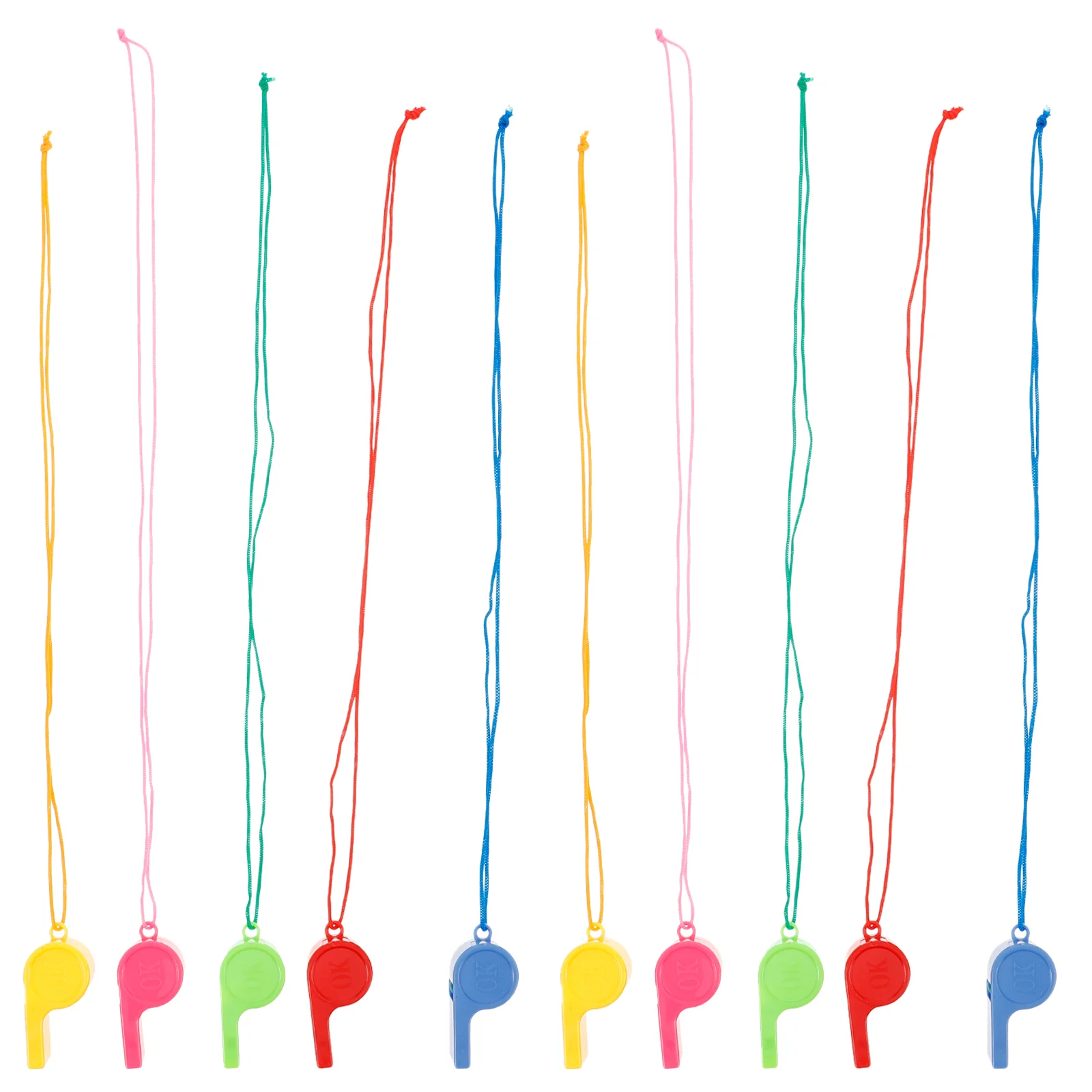 24 Pcs Football Toys Whistle Plastic Survival Aldult Referee for Sports Pendant with Lanyard Child