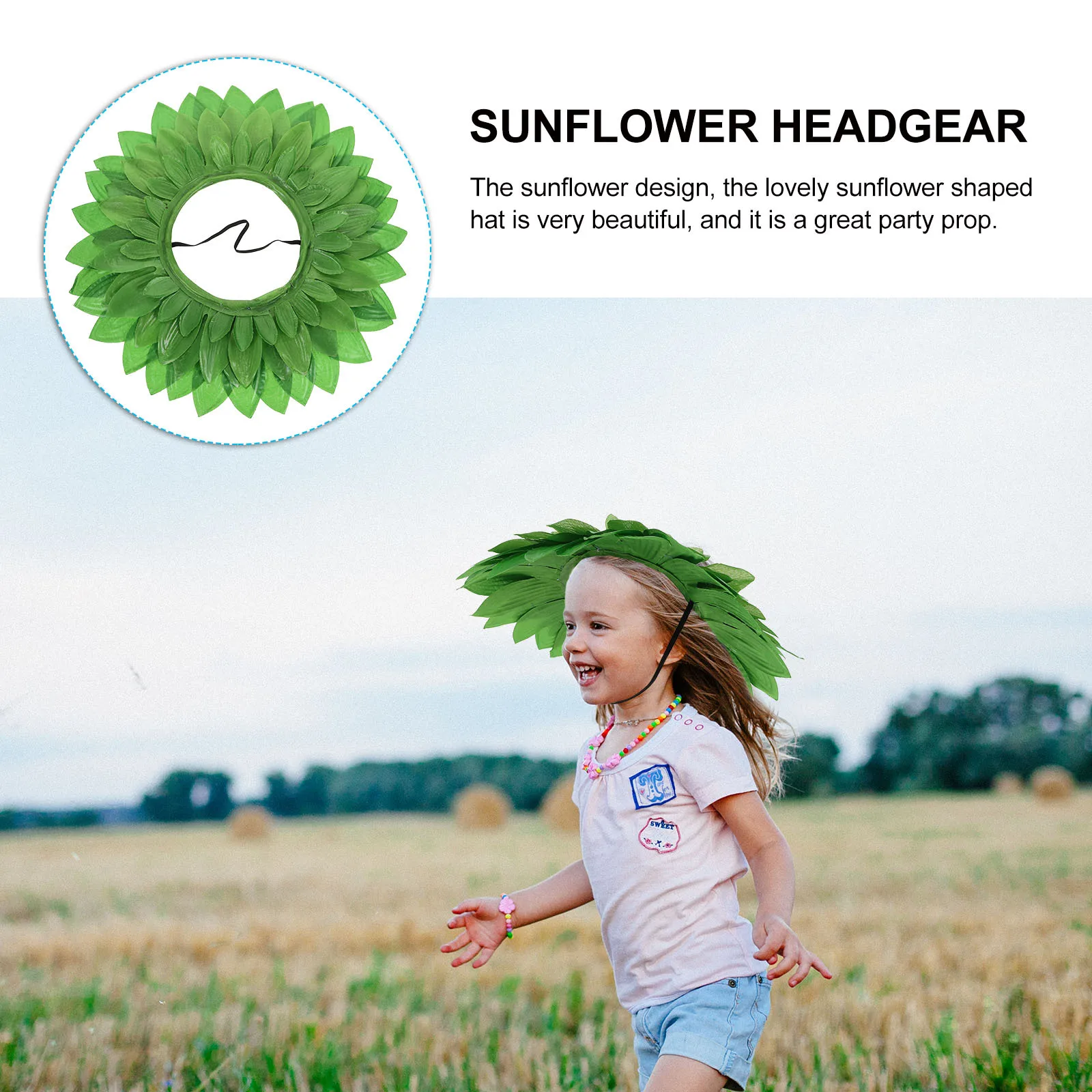 

1pc Sunflower Headgear For Party Creative Costume Cap Funny Dance Accessories Cosplay Decor Flower Hat Lightweight Wearable