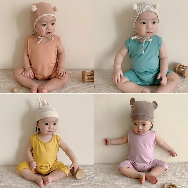 Super Soft Baby clothing Modal Fiber Clothes for Bebe One-Piece Summer Cooling Sleeveless Infant Rompers Outfits Jumpsuits