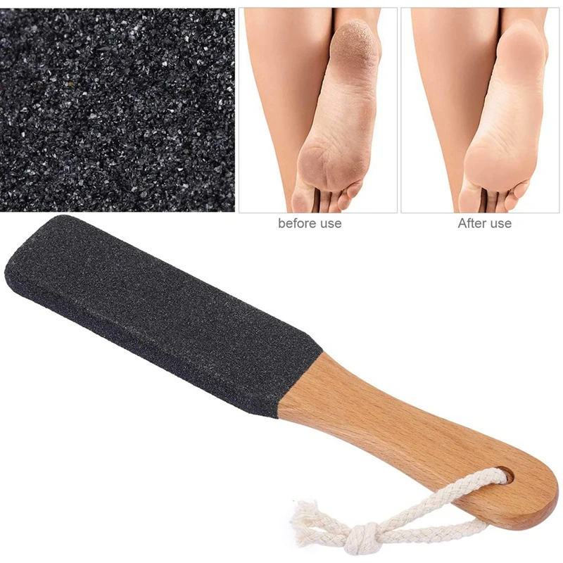 2 Pieces Foot File Callus Remover Heel Grater Wooden Handle Foot Scrubber Foot Filer