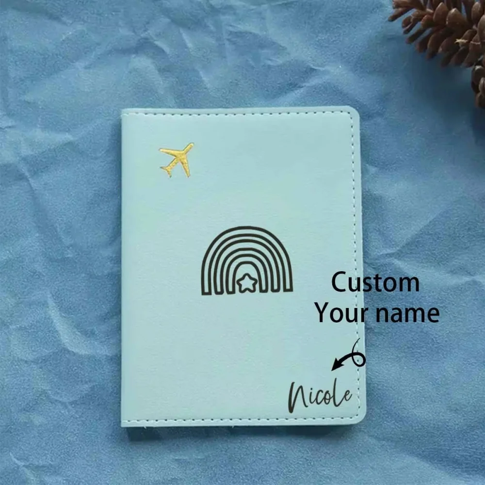 Couverture de passeport personnalisée avec nom, porte-passeport en cuir, cadeau souvenir significatif pour les membres de la famille, Noël