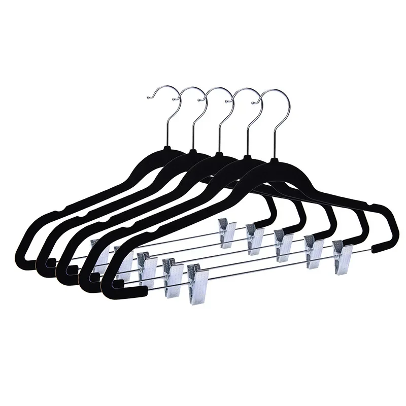 2pcs/pack Velvet Non-Slip Clothing Hangers 42CM Seamless Flocking Hanger Dry and Wet Wardrobe Storage Adult Magic Hanger Rack