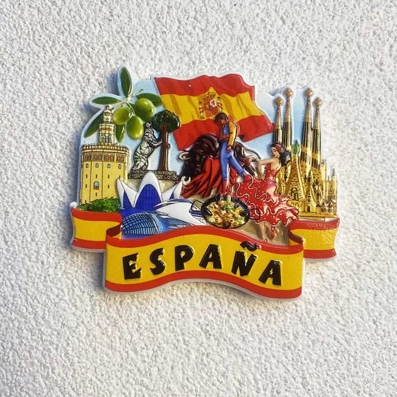 

Spanish bullfighting culture tourism souvenir, 3D dancer refrigerator sticker, powerful magnet, kitchen decoration