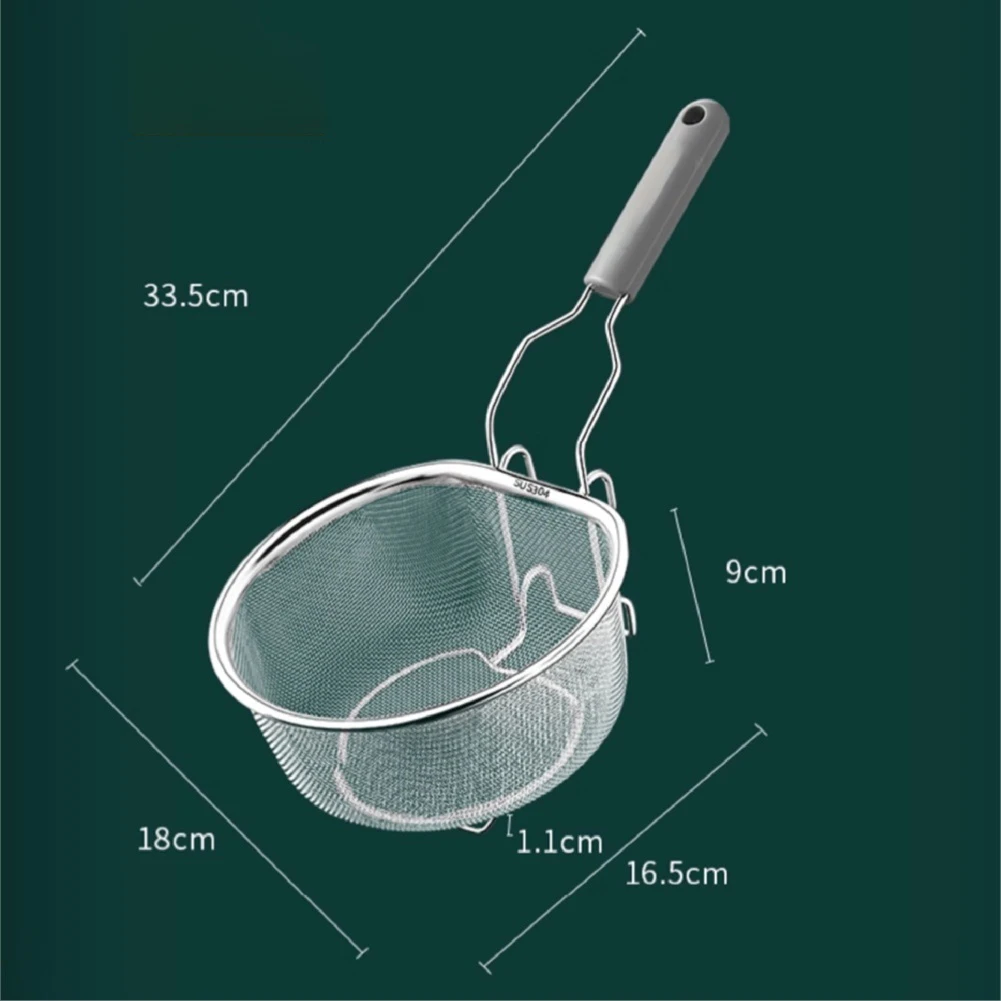 

Stainless Steel Fry Basket with Foldable Handle Easy to Clean and Store Suitable for Frying and Straining Pasta