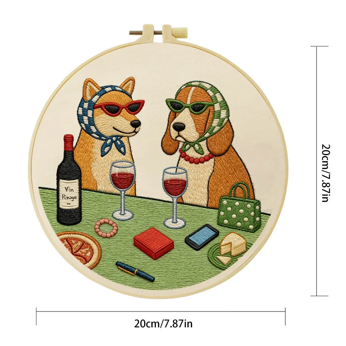 1 Stück 20X20CM/15X15CM 7,87/6,3 Zoll Tier - Hunde Stickerei Starter-Kit DIY-Kit DIY-Stickerei-Set Handarbeiten Malerei – Detail 2