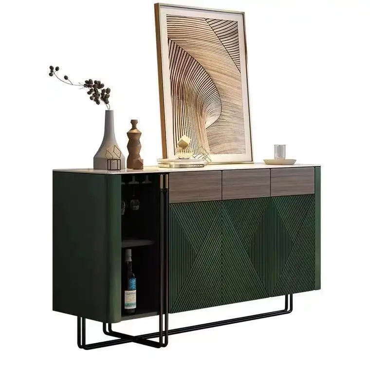 

High-end Italian light luxury rock slab dining side cabinet wine cabinet modern simple living room