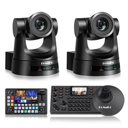 FoMaKo PTZ Camera HDMI 20x Optical Zoom SDI PTZ Camera+KC601 Pro Video Mixer Switcher+ KC608 Pro PTZ Controller (BH202+KC601）