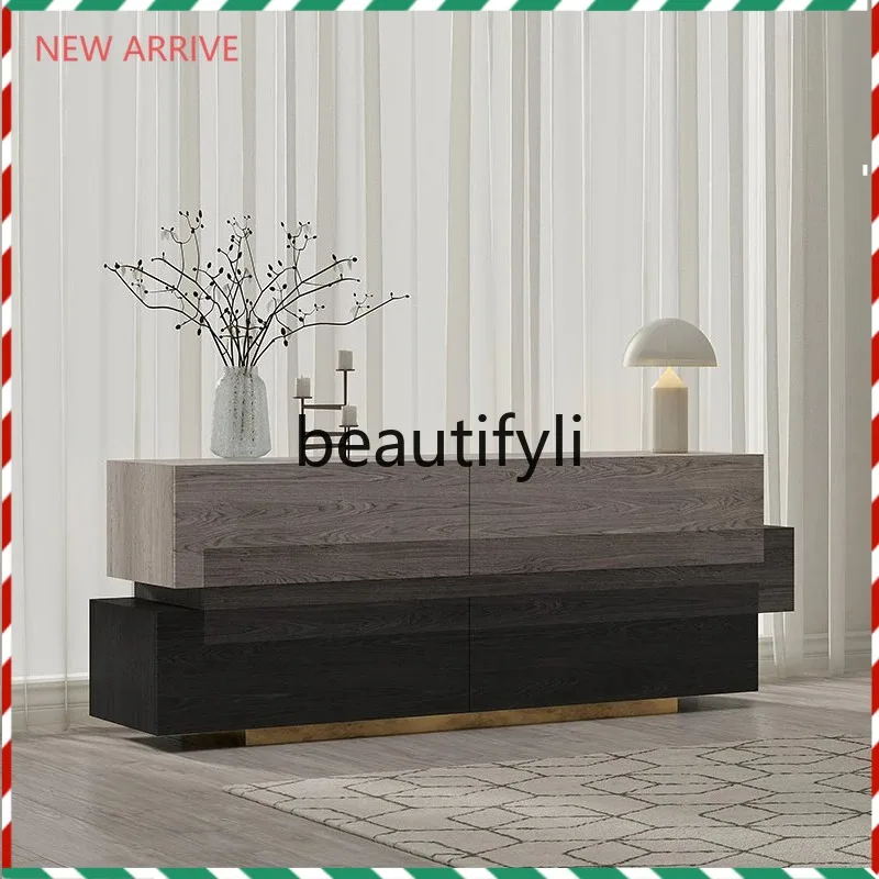 D2520 High-end solid wood dining side cabinet design, North American ash wood bedroom chest