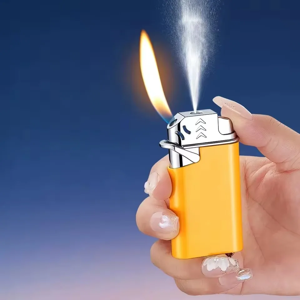 

Metal Inflatable Lighters That Spray Water Butane Flame Pranks Water Guns Lighters Cigarette Accessories Smoking Gifts