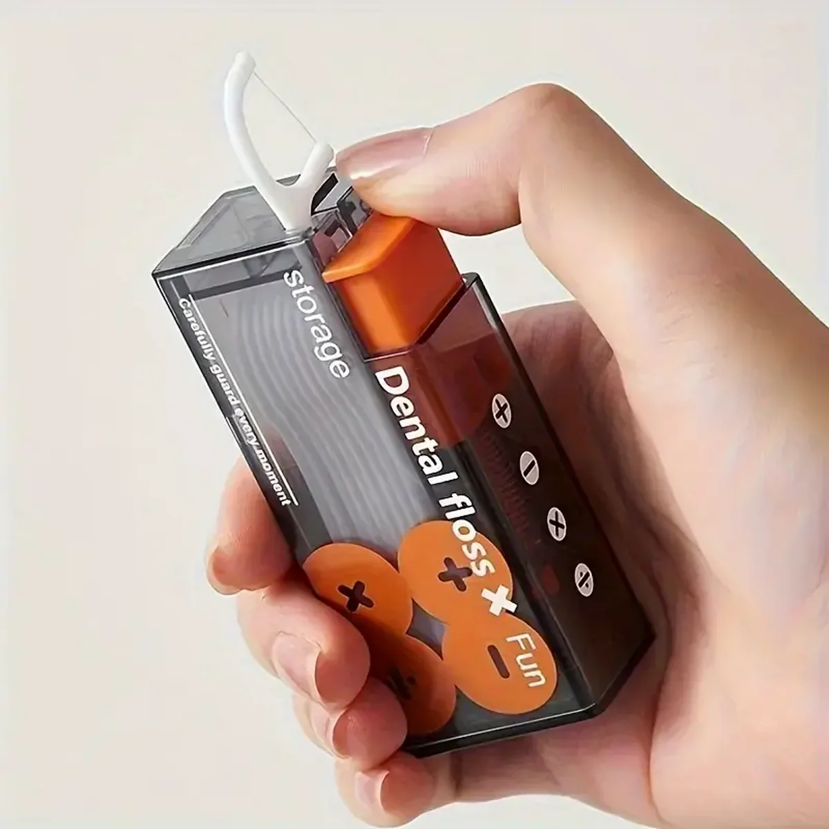 Automatic Pop-up Dental Flosser Toothpick Box Press-Type Disposable Floss Picks Storage Case - Portable Oral Care Accessory