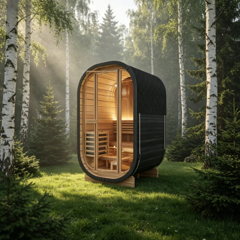 Customized Modern Solid Wood Outdoor Electric Stove Heating Sauna Room with Computer Control Panel for Detoxification and Beauty