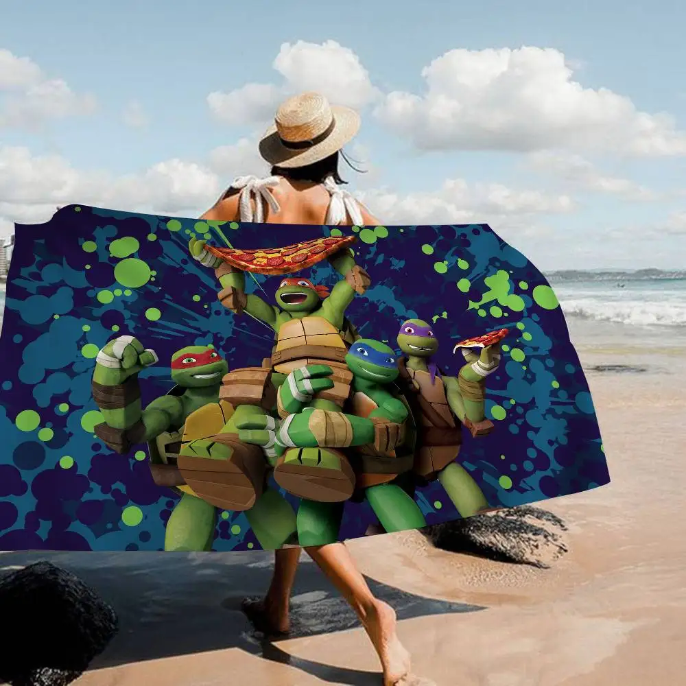 Cartoon Teenage Mutant Ninja Turtles Big Microfiber Beach Towels Quick Dry Towel Sand Beach Towels Pool Towel for Travel Swim