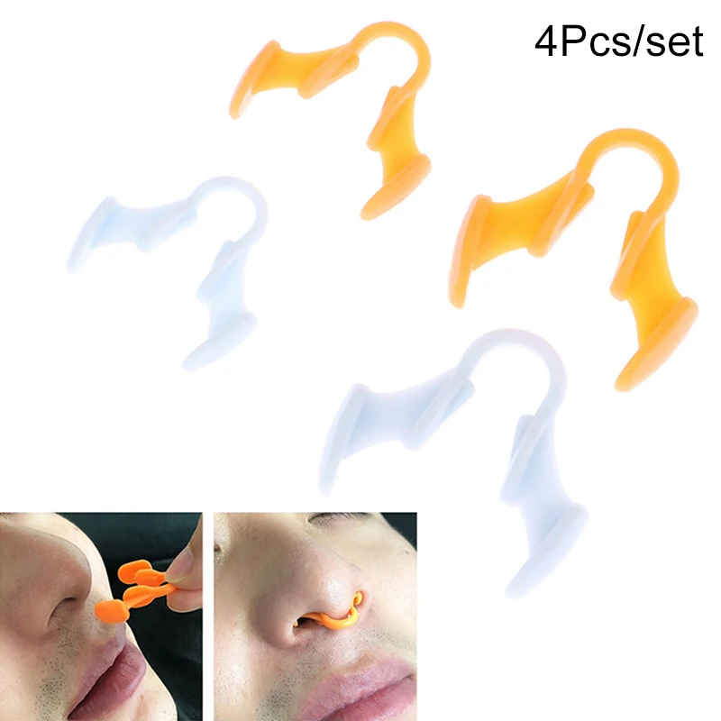 4Pcs Silicone Anti-Snoring Corrector Snore Prevention Gadget Women's Anti-Snore Device Snore Elimination Nose Clip