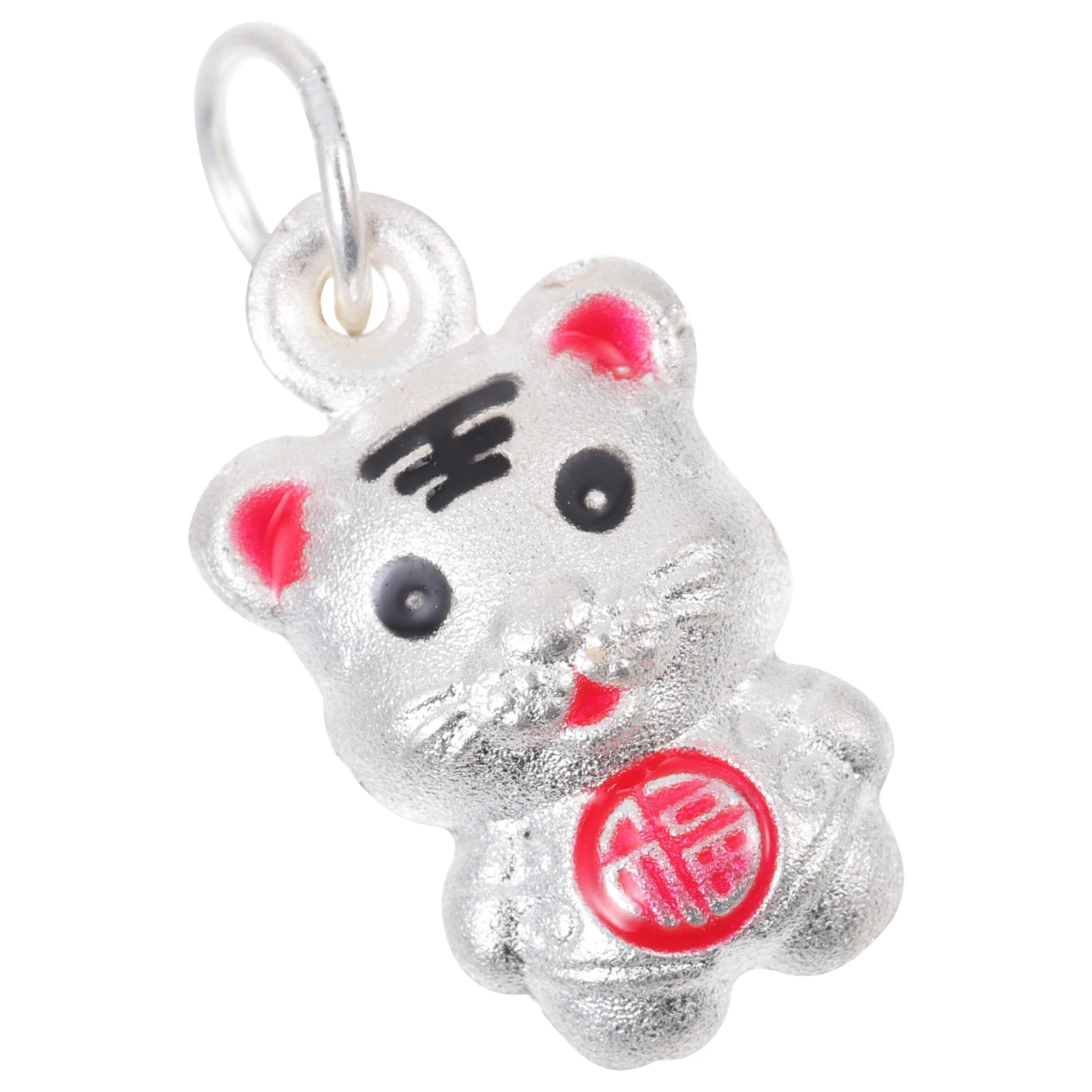 

Small Tiger Pendant Silver Alloy Craft Keychain Jewelry Accessories Lightweight Tiger Jewelry Pendant Durable Portable