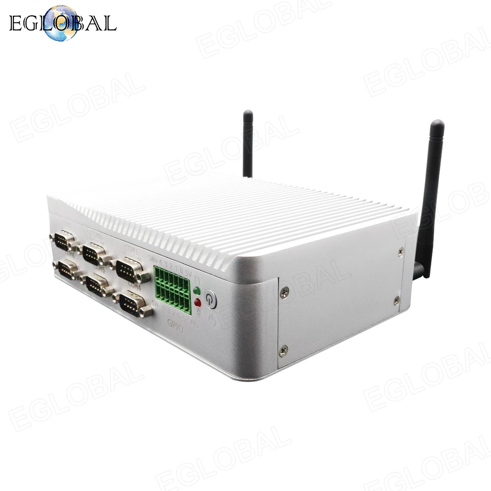 EGLOBAL-Mini PC Fanless industrial, computador Desktop, núcleo i3 de Intel, 6157U, 7100U, 8130U, RJ45 duplo, LAN, 6 * COM, RS485, Windows 10