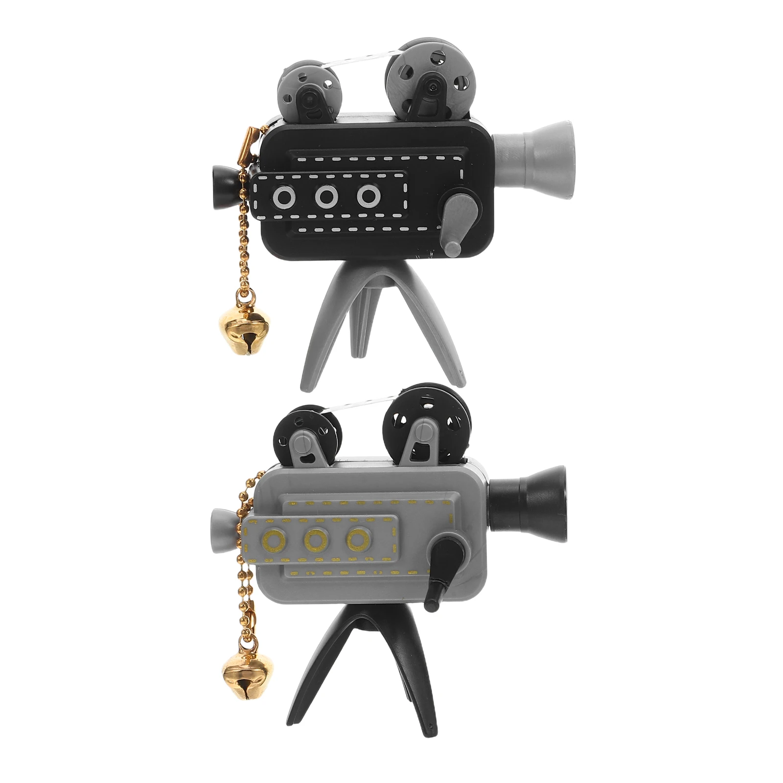 Projetor de filme vintage, 2 peças, mini dispositivo de filme, estilo retrô, operado manualmente, para decoração de quarto, teatro, festa temática, acampamento