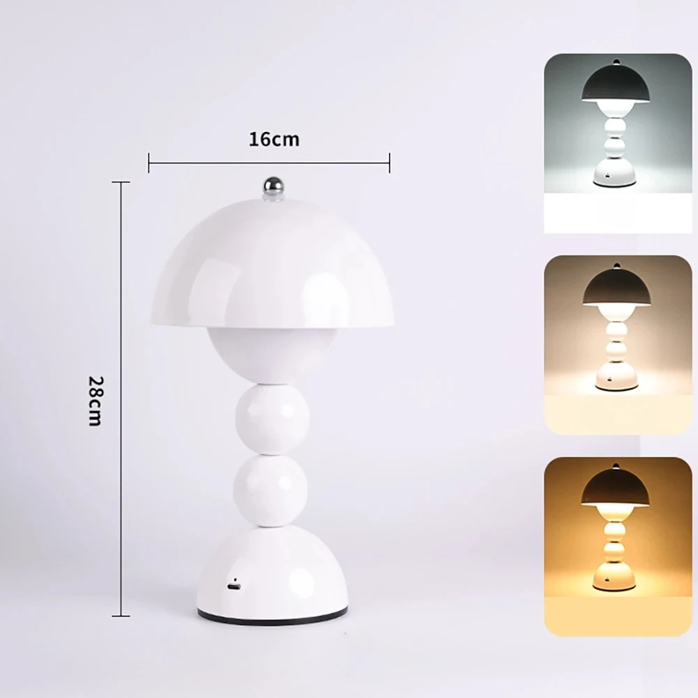Table Lamp Mushroom Bud Atmosphere Night Light Nordic Style Retro Creative Living Room Bedroom Desk Decorative Light Girl Gift