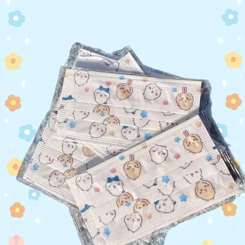 Chiikawa,Hachiware,Usagi Cute Cartoon Disposable Face Masks 3-Layer Protection High Aesthetic New style In Stock