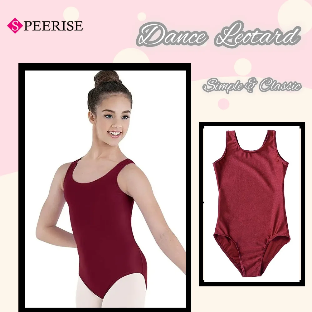 어린이 체조 스포츠웨어 캐미솔 레오타드 스판덱스 스쿱넥 나일론 블랙 발레 댄스복 유아 댄스웨어 바디수트 조끼