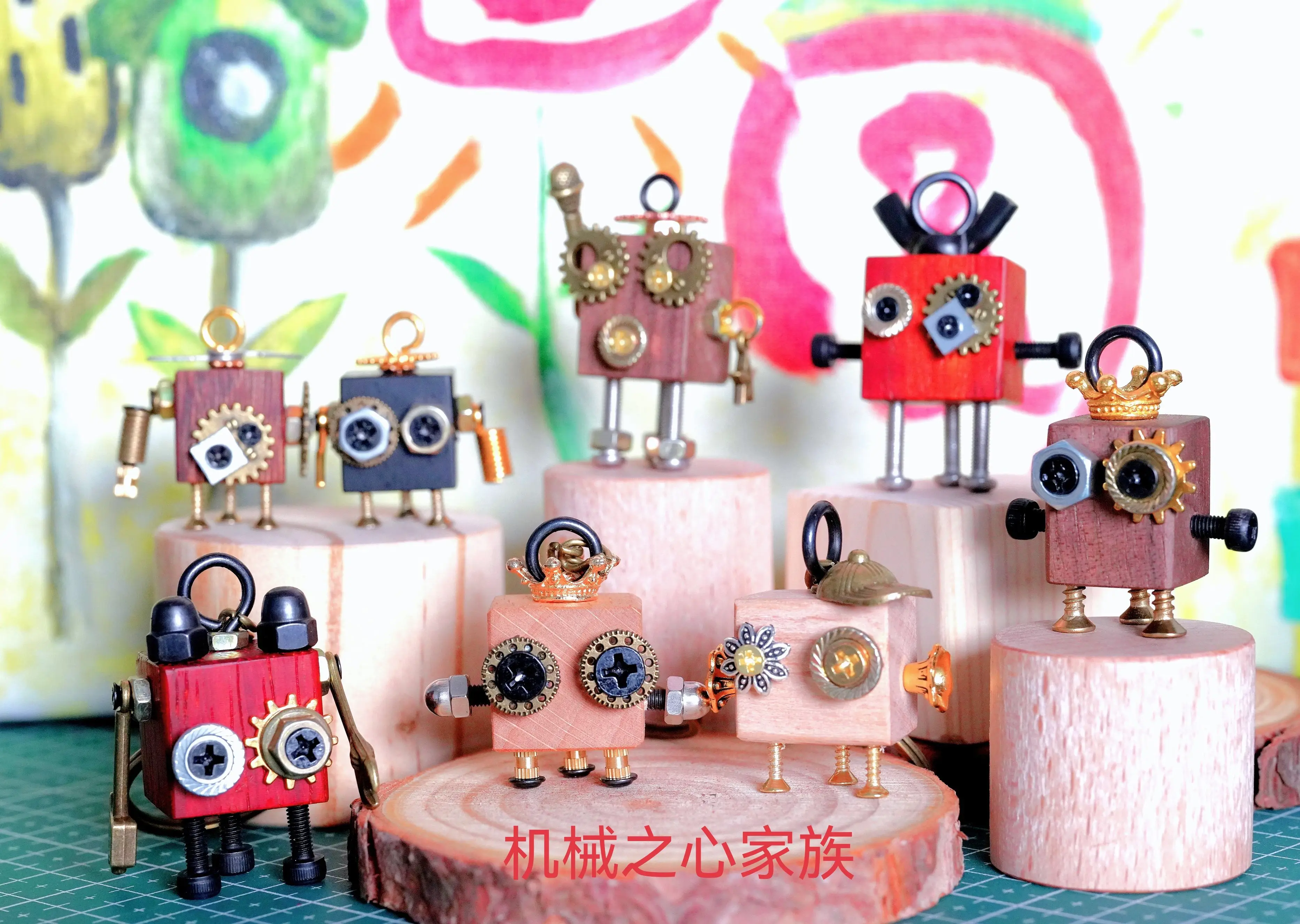 

Mengmeng Mechanical Heart, Solid Wood Handmade, Dolls, Pendants, Parent-child Handmade, Activity Warm-up DIY Robot