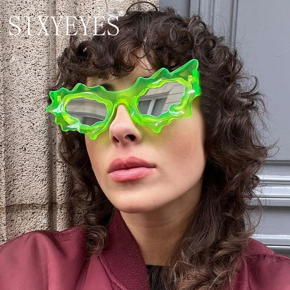 Fashion Y2K Punk Cat Eye Sunglasses Women Men Luxury Brand Irregular Sun Glasses Ladies Steampunk Eyewear Shades Lentes De Sol