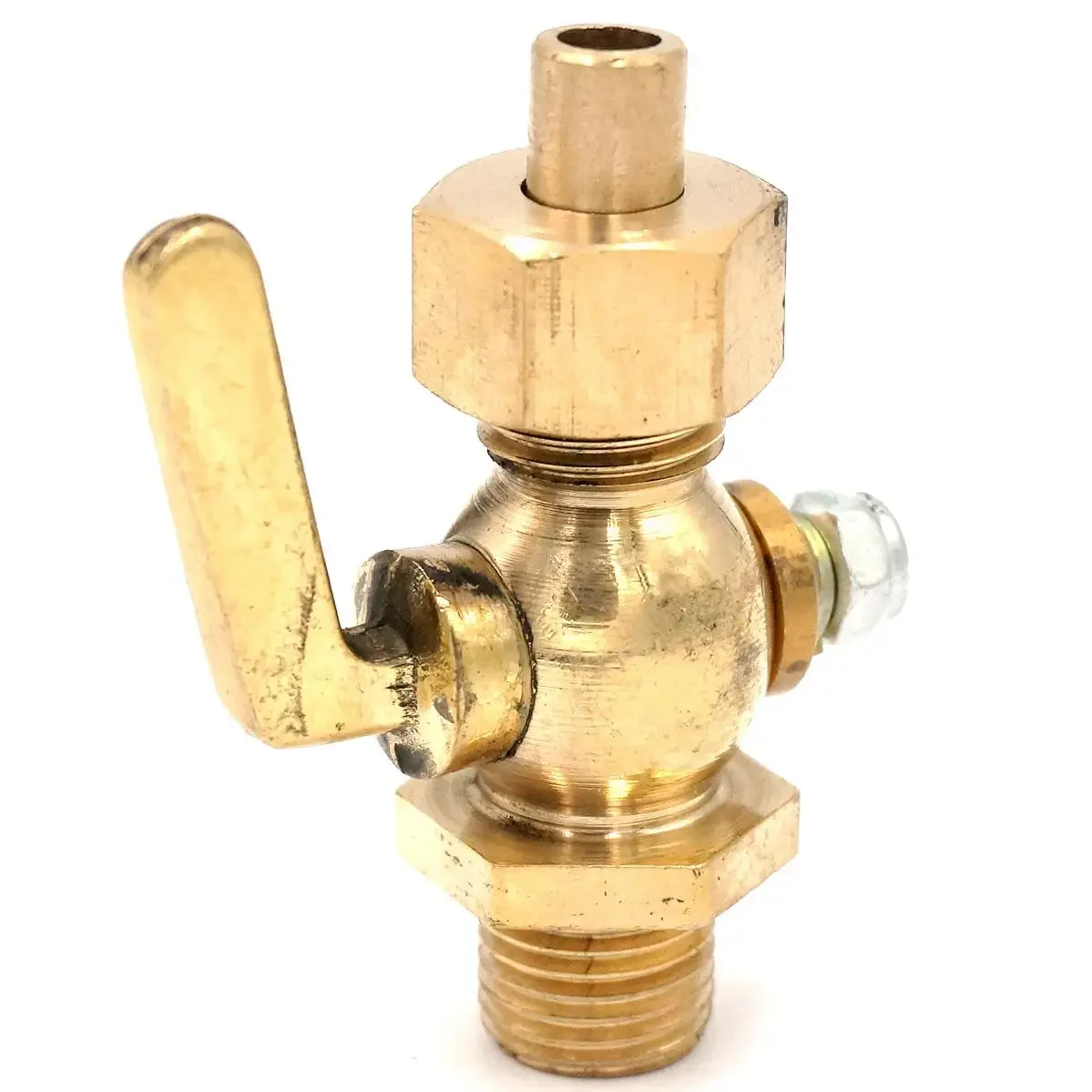 

1/4" 3/8" 1/2" 3/4" BSPP Male-Socket Welded Brass Drain Petcock Shut Off Valve Handle For Fuel Gas Oil Air