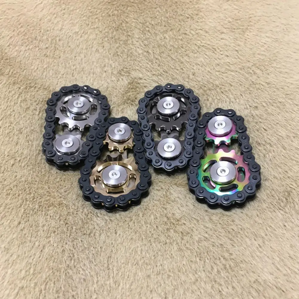 

Novelty Flywheel Fidget Toy Stainless Steel Multi Colors EDC Sprocket Toy Fingertip Gear Chain Anti Stress Toys