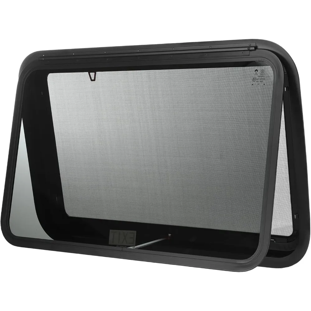 نافذة خروج RV من الألومنيوم 30 وات × 20 ساعة لمقطورات البضائع والمخيمات ومقطورات السفر مع شاشة وزجاج مقسى