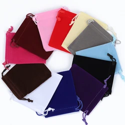 10Pcs/lot 7x9cm 9x12cm Velvet Bag Drawstring Pouch Gift Receive Pouches Key Coins Cosmetic Storage Bags for Jewelry Packaging