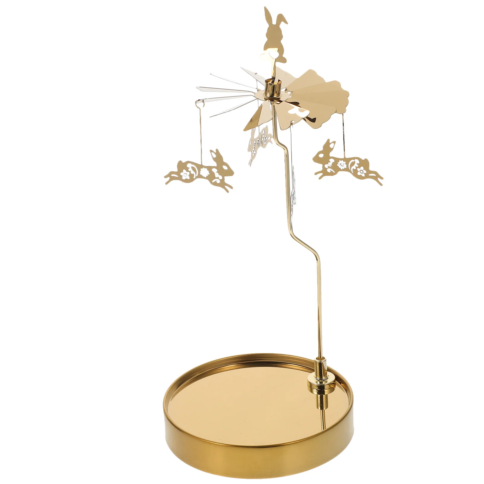 

Rotating Magnetic Aromatherapy Holder Stainless Steel Desktop Rotatable Candlestick Tabletop Decorative Party