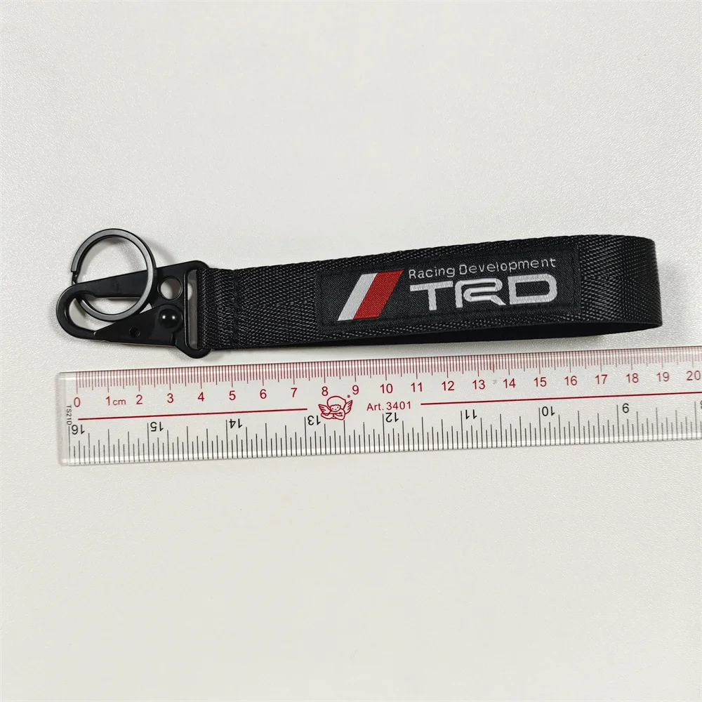 Car Keychain for TOYOTA TRD Red Black Wristband JDM Keyring corolla Yaris Chr GR rav4 Key Tag Men Gadgets Accessories Decoration