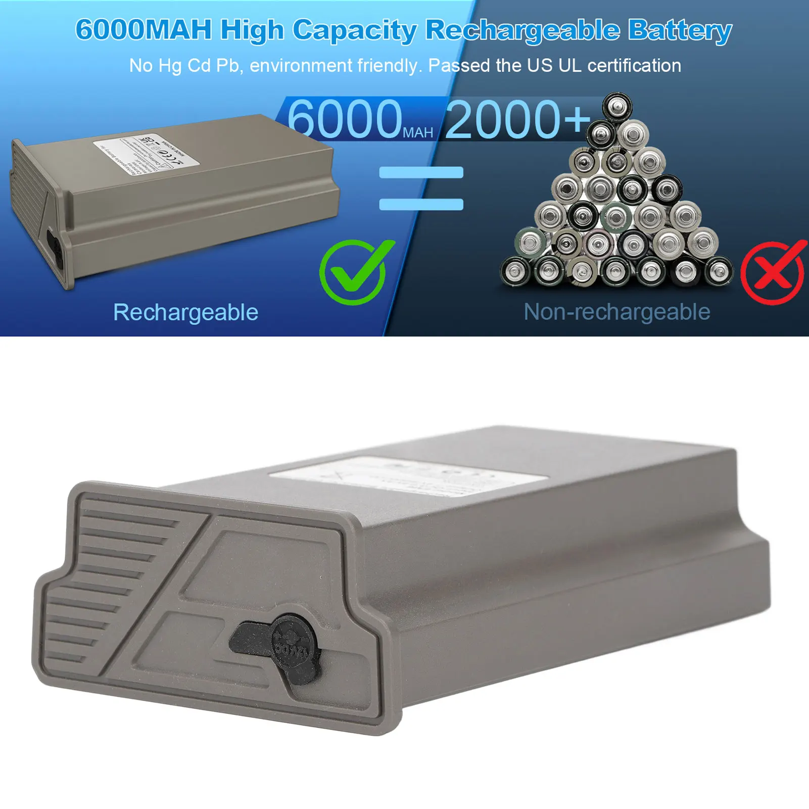 

Литиевая батарея для камеры следа 6000 мАч, аккумулятор для камеры следа, огнестойкий аккумулятор большой емкости для Tactacam Reveal Trail X Gen 2,0 X