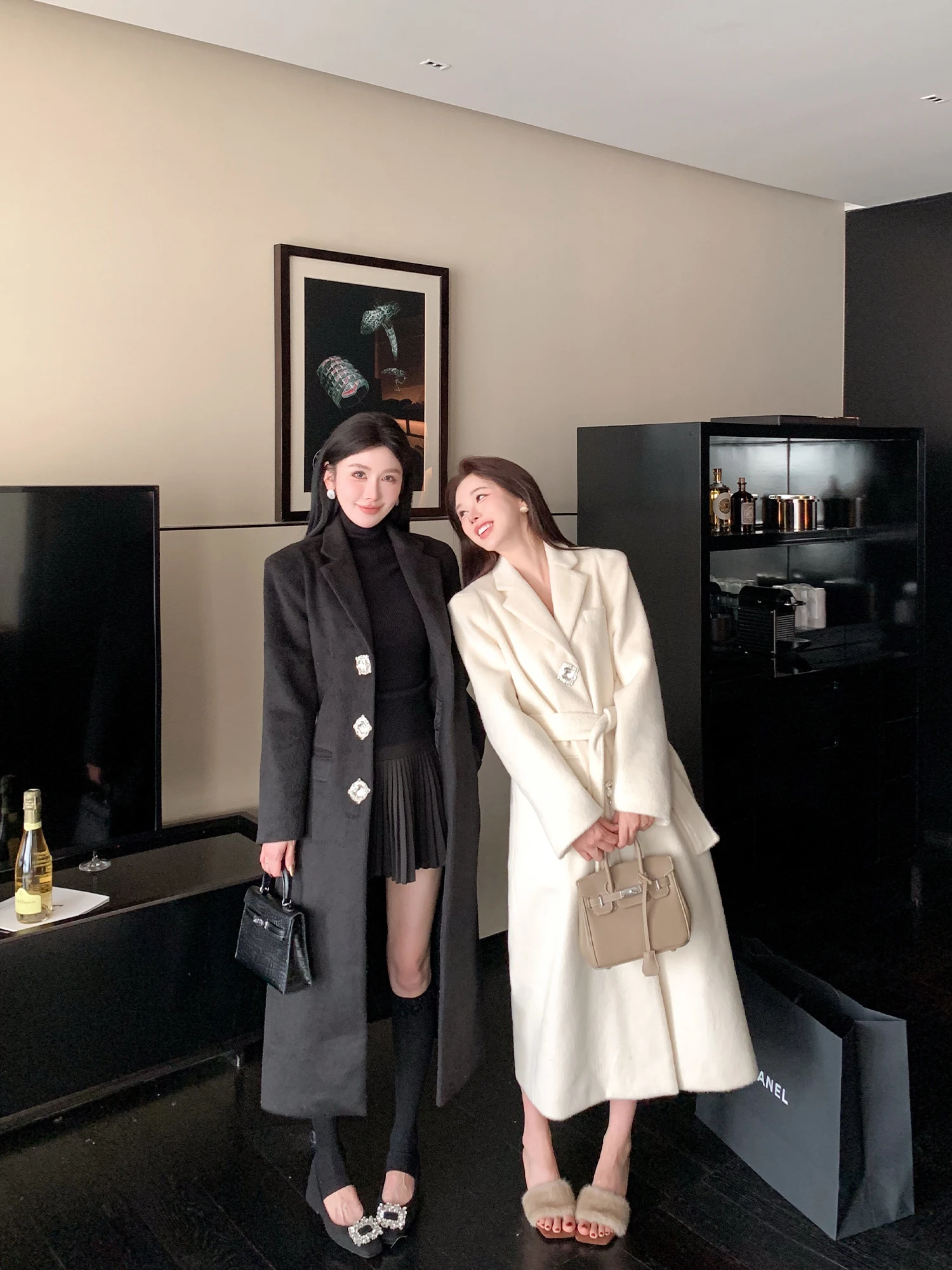 

Женское длинное шерстяное пальто LADIES FIRST: Новинка зимы, премиум-класс, с пуговицами, утяжкой на талии, водоотталкивающее, для особых случаев