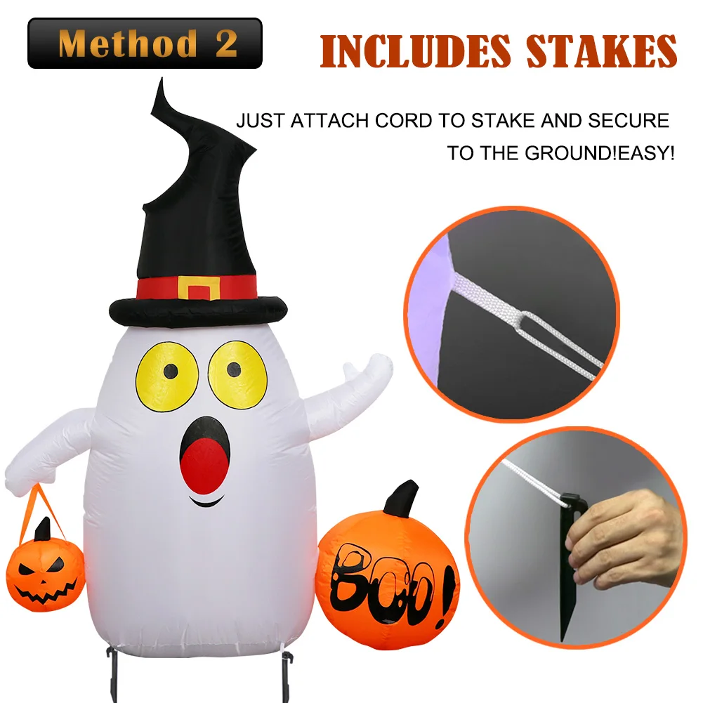5FT Halloween Inflatables Decorations, Ghost Blow Up Yard Decorations for Indoor Outdoor Halloween Garden Lawn Party Decor