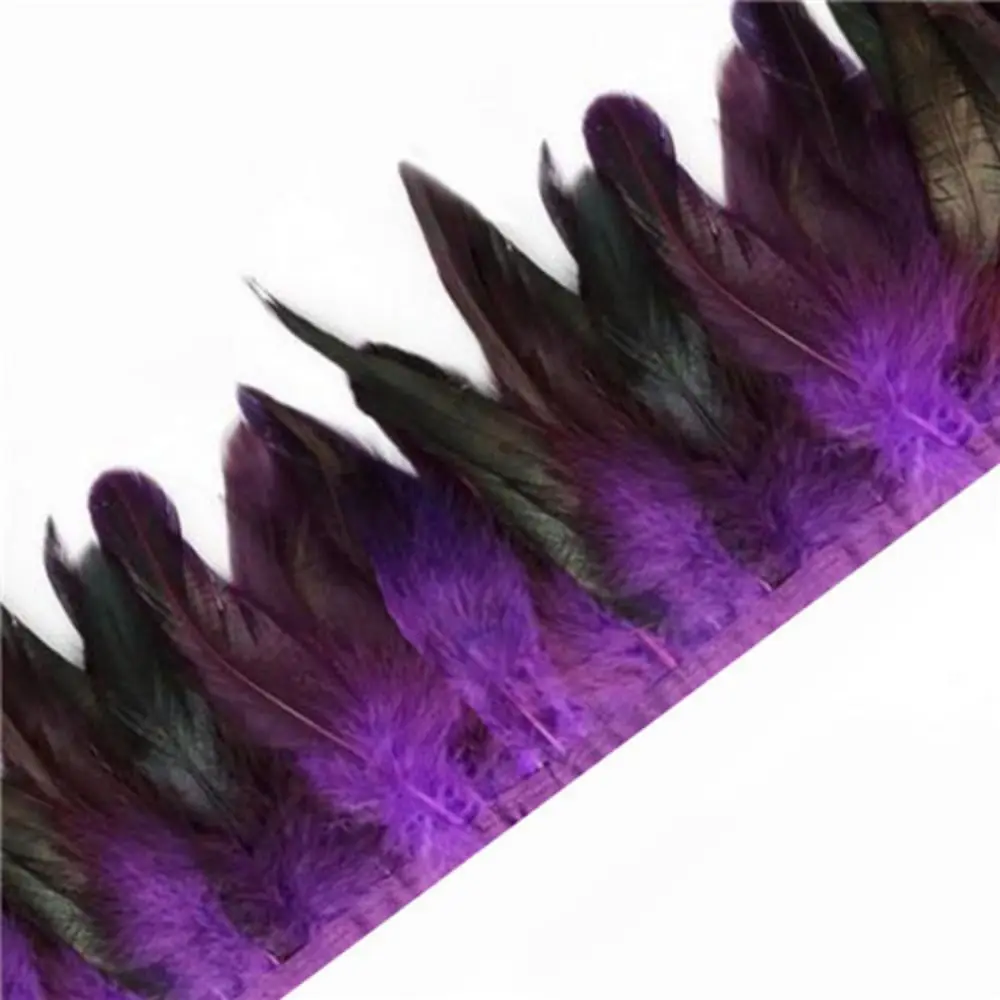 Cinta de plumas de pavo Natural para fiesta de boda, adorno de borla para decoración del hogar, 12-17cm, tela de ropa DIY para Halloween, 1 metro