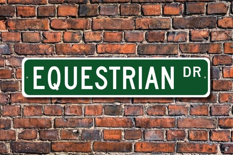 Equestrian, Equestrian sign, Equestrian fan, Equestrian lover gift, horse riding skills test, Custom Street Sign, Quality Metal