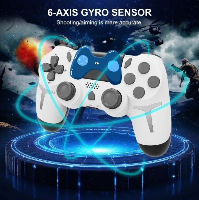 6-Axis Gyro Sensor Ps4 Controller Dual Vibration Six Axis Game Controller for 2024 Hot Selling Gamepad Up To 4 People