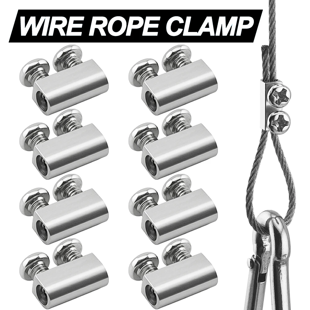

10-100pcs 1-1.5mm Adjustable Stainless Steel Wire Rope Clamp Cable Clip for Hanging Fastening Hardware Accessories in Products