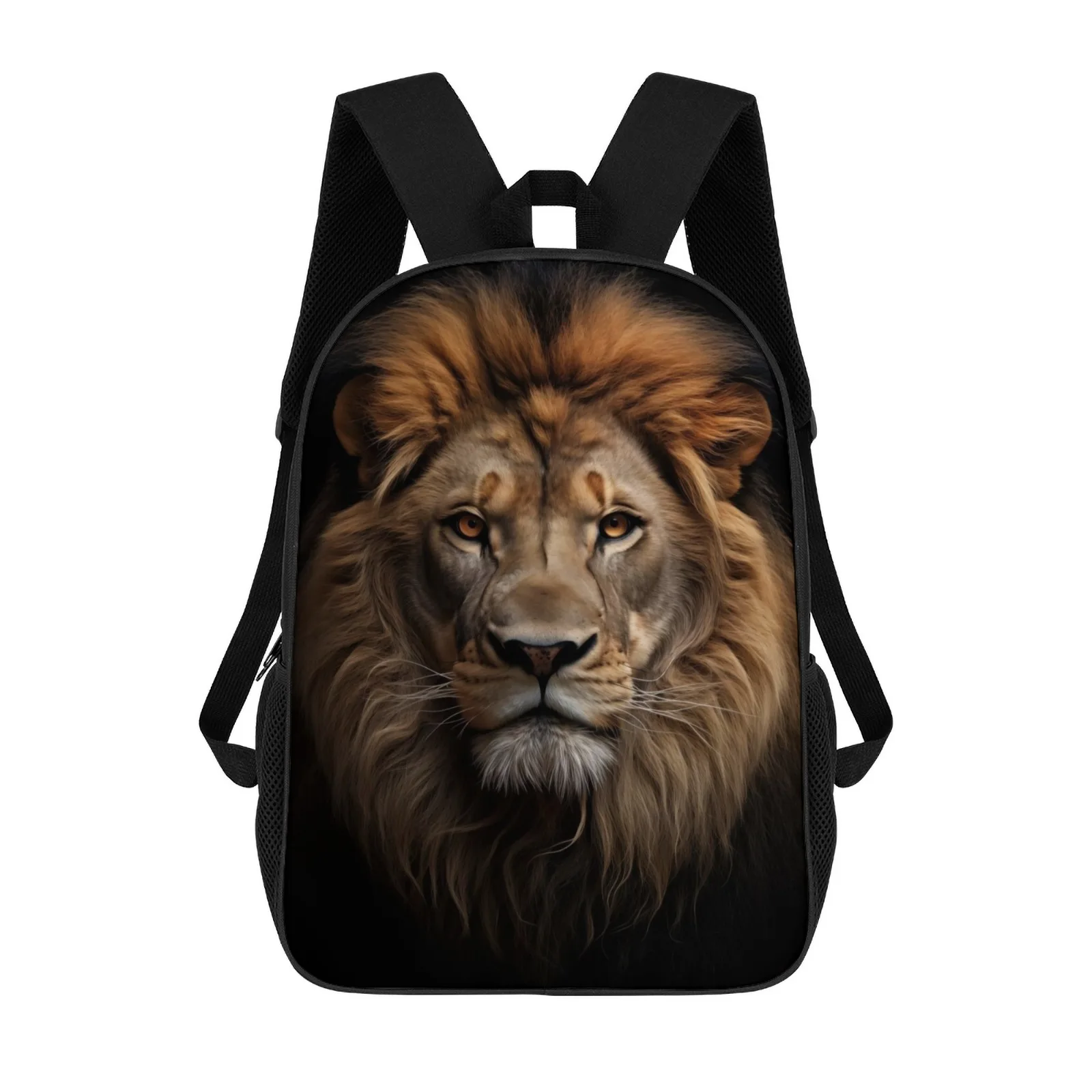 

Рюкзак на молнии с принтом льва Mochila, сумка для книг, детский школьный рюкзак, 17-дюймовый школьный рюкзак, сумка
