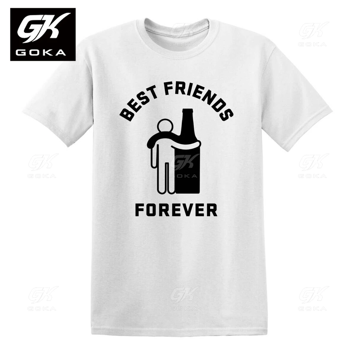 Funny Best Friends Forever Drunk Drink Beer Alcohol BBQ Party Joke Graphic T Shirts for Mens Clothing Cotton Tees Printed Tops