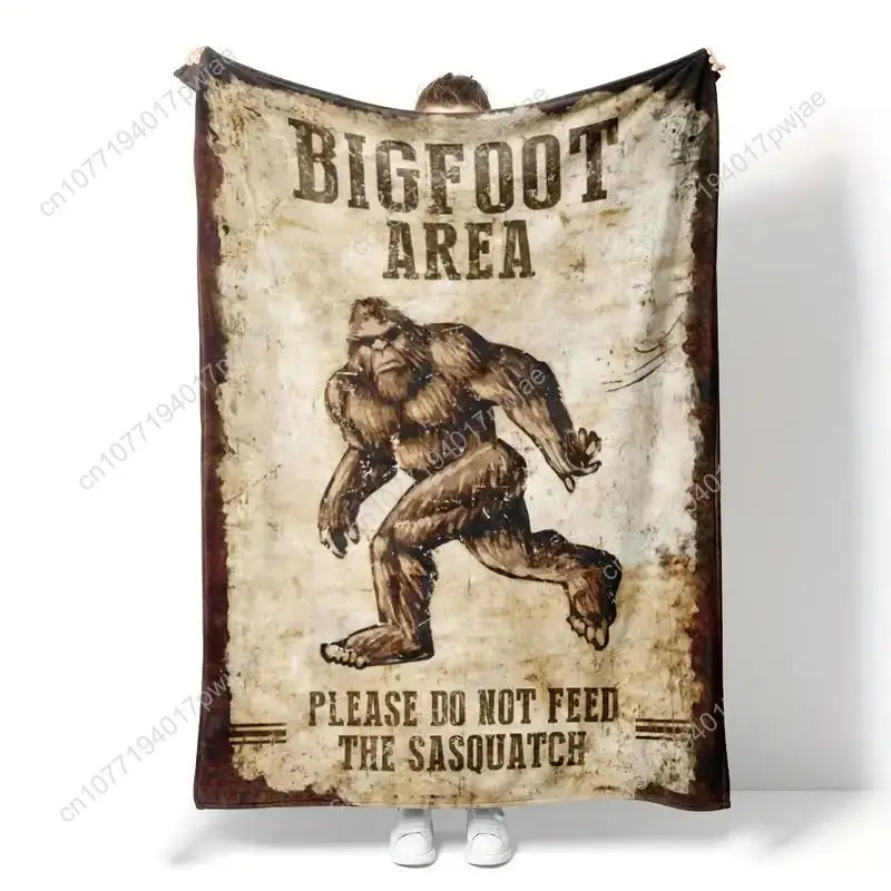 

Bigfoot Print Flannel Throw Blanket - Bigfoot Area Please Do Not Feed The Sasquatch Cool Christmas Gift Custom blankets