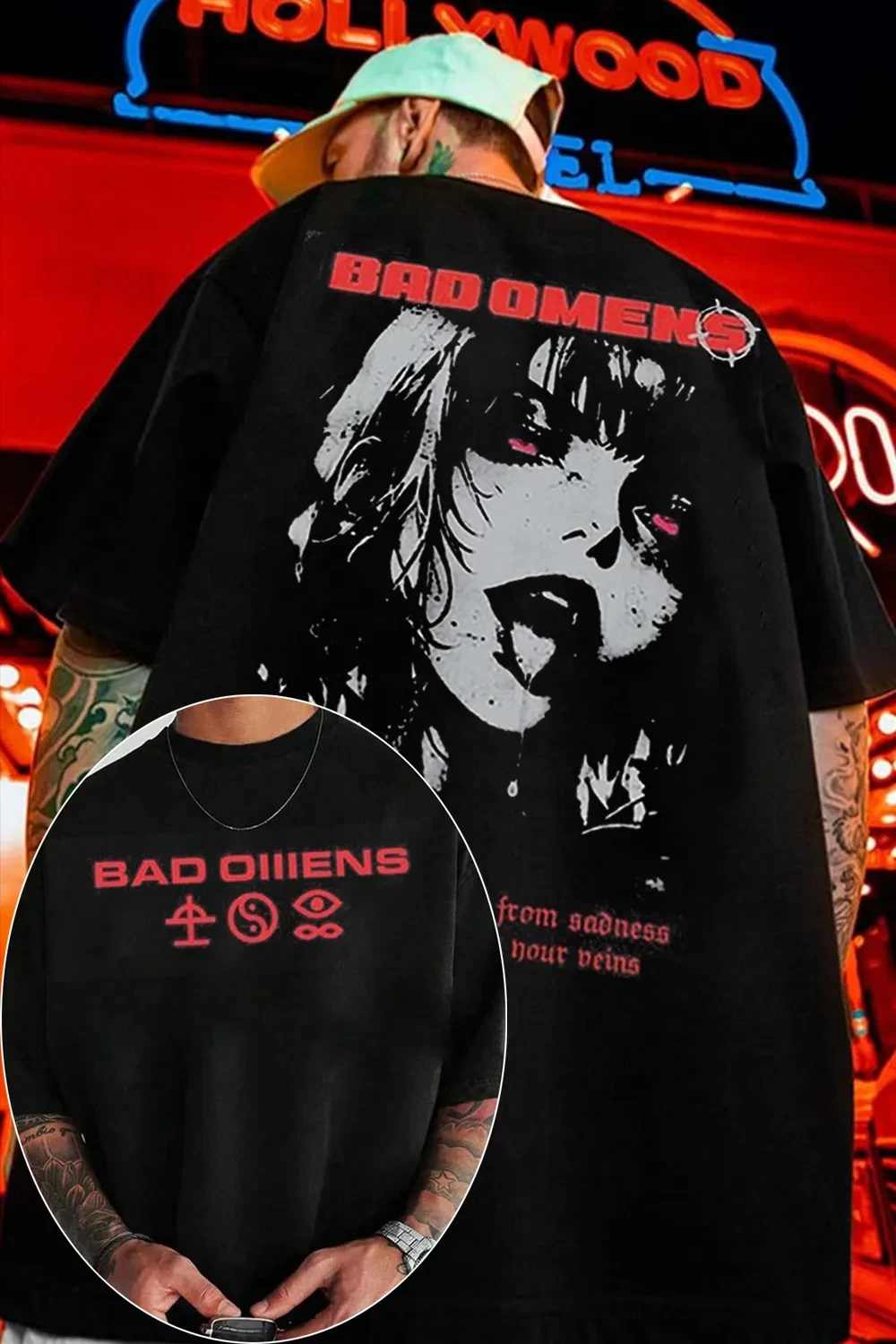 Limited Bad Omens Band Mens Womens Cotton Tees Summer Casual Short Sleeve Round Neck Clothing Loose Tops Trend Unisex Tee