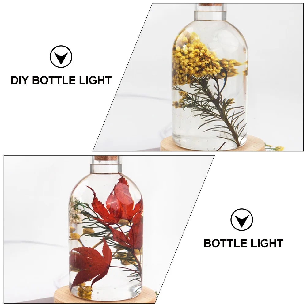 1Set Beautiful DIY Bottle Lamp Night Light Mold with Wooden Stand for Christmas Wedding Birthday Handmade LED Decoration