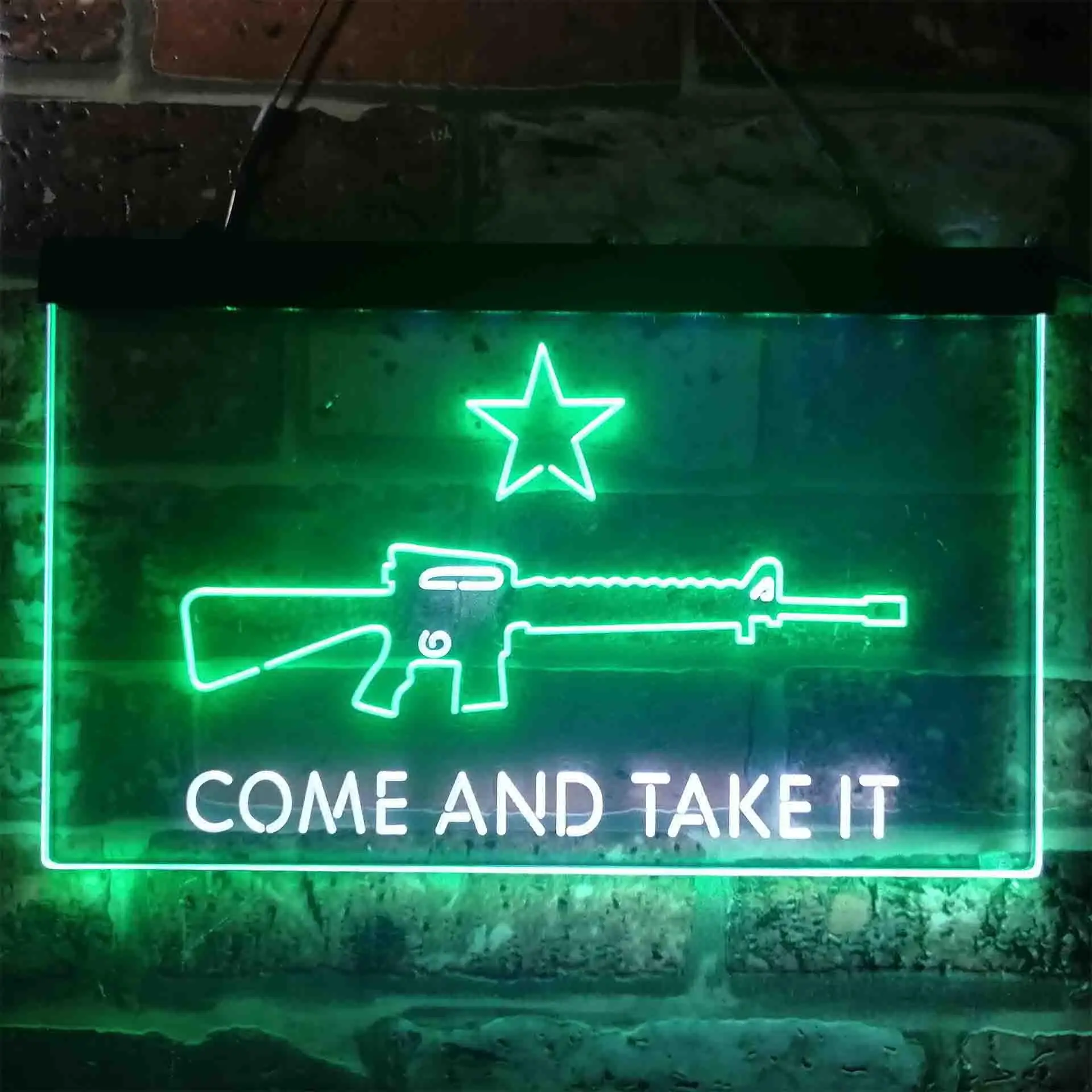 

Come and Take It Gun Star Military Army Dual Color Led Neon Sign st6-i3910