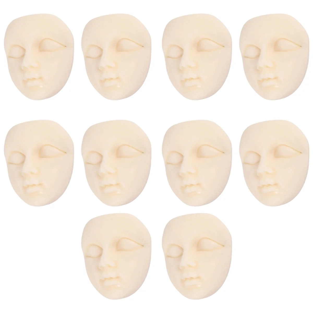 New 10Pcs Mini Masks Resin Mask Flatback Cabochon Beige Girl Face Flatback Scrapbooking Diy Hair Bow Center Crafts Making