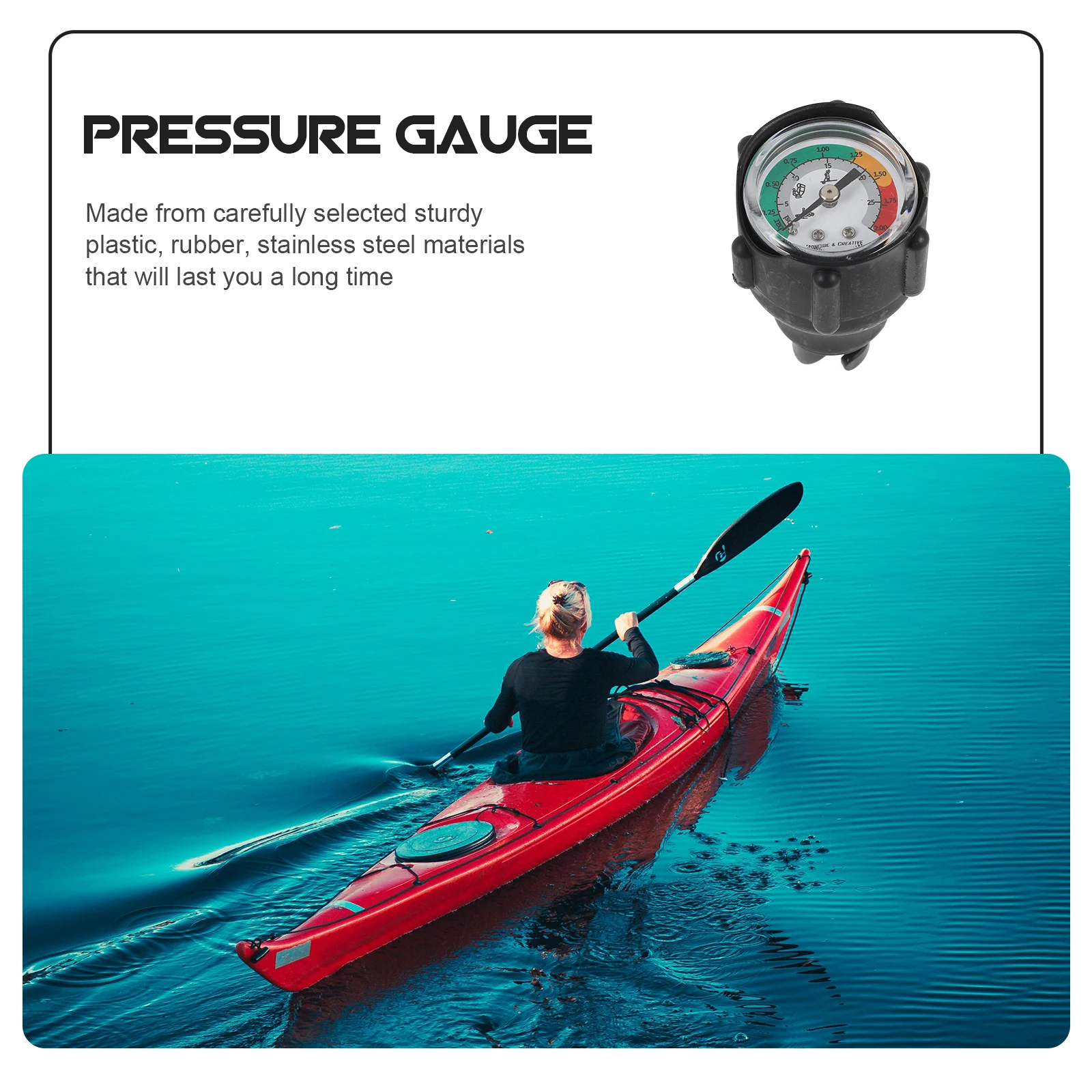 

Inflatable Boat Pressure Gauge Heavy Duty Air Pressure Measuring Tool For Kayak Surfboard Pump Outdoor Water Sports